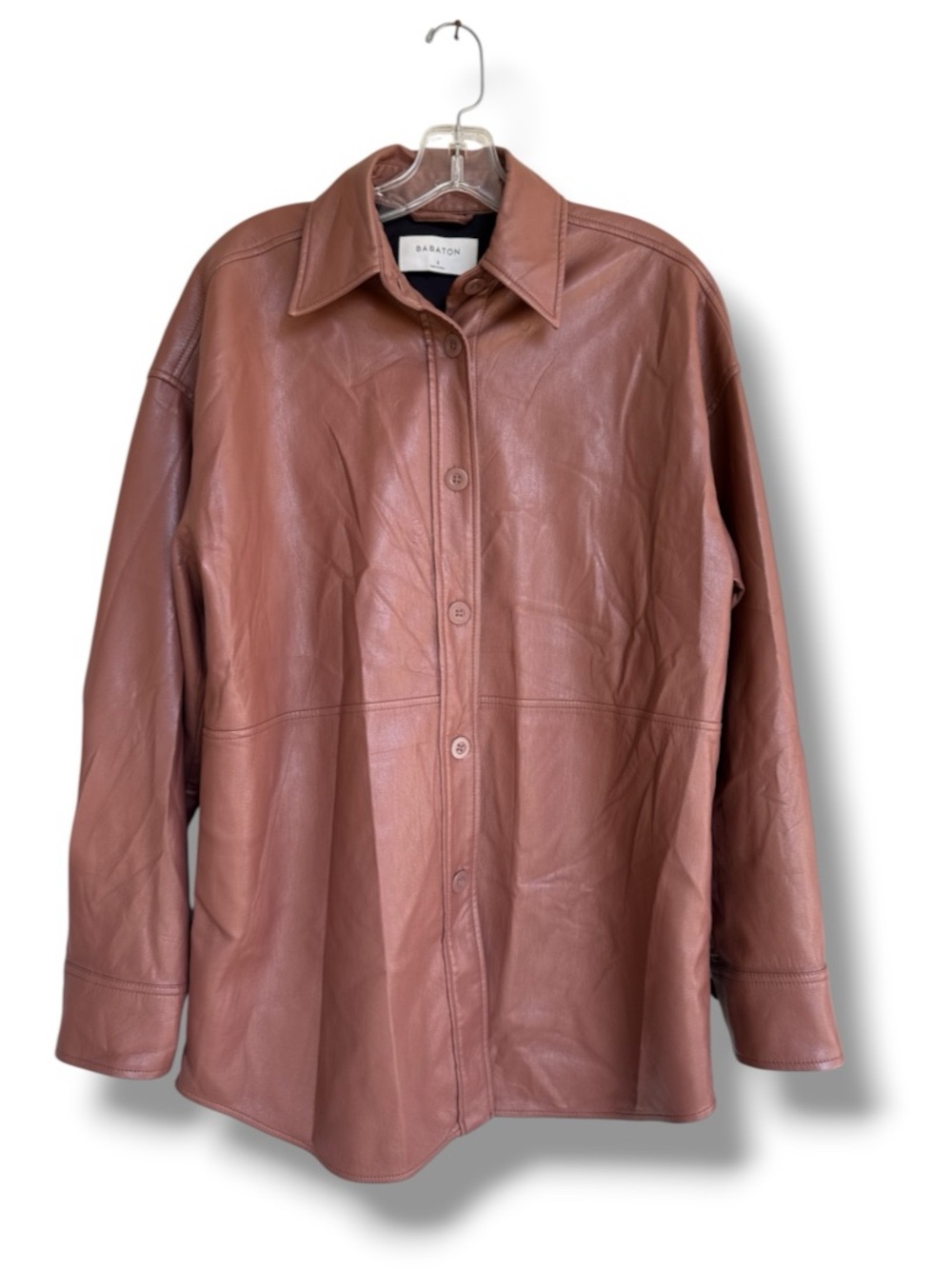 Aritzia Babaton Pelli Vegan Leather Shirt Jacket Brown Size
Small - Picture 2 of 11
